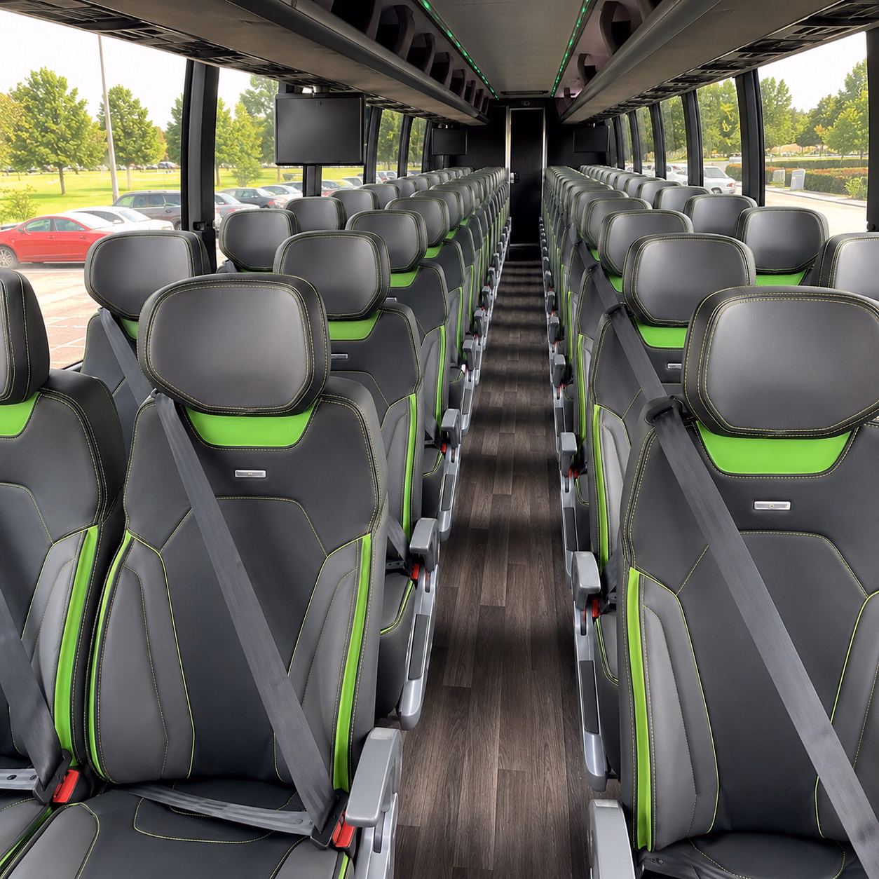 hamden charter bus rental interior